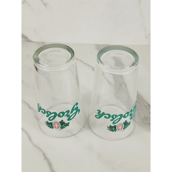 Dutch Grolsch Brewery Pint Beer Clear Glass 16oz Drinkware 5 1/2" Tumbler x2 - Picture 10 of 12